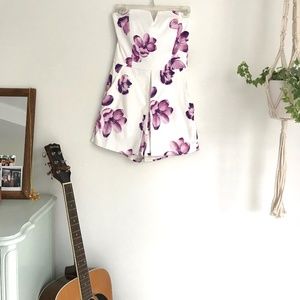 Strapless Floral Romper - Size Small